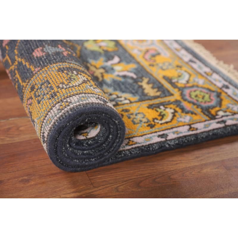 Blue Heriz Serapi Indian Foyer Rug Hand-Knotted Wool Carpet - 3'1"x 5'1"