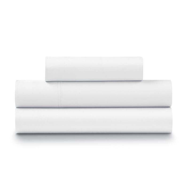 Ella Jayne 100% Cotton Percale Cool and Crisp Deep Pocket Sheet Set - White - Twin