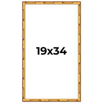 19x34 Frame Gold Bamboo Picture Frame Modern Photo Frame Includes UV Acrylic Shatter Guard Front Acid Free Foam Backing Board
