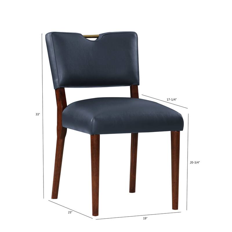 Midnight Faux Leather Dining Chair for Kitchen Counter and Dining Room - Set of 2