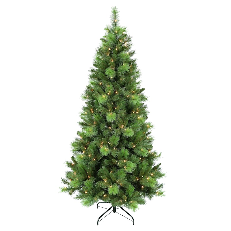 Puleo International Pre-Lit 6.5' Adirondack Pine Artificial Christmas Tree