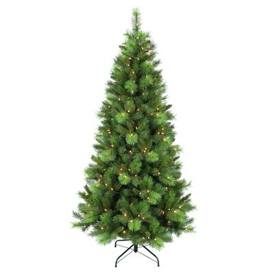 Puleo International Pre-Lit 6.5' Adirondack Pine Artificial Christmas Tree