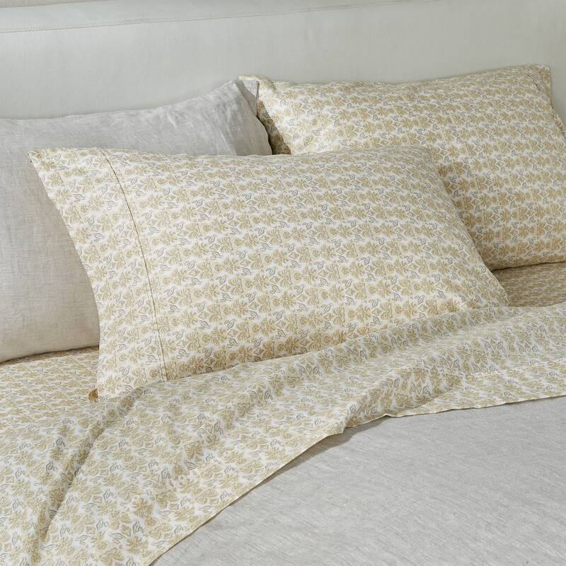 Patina Vie Maison 100% Cotton Percale Vintage Floral Sheet Set