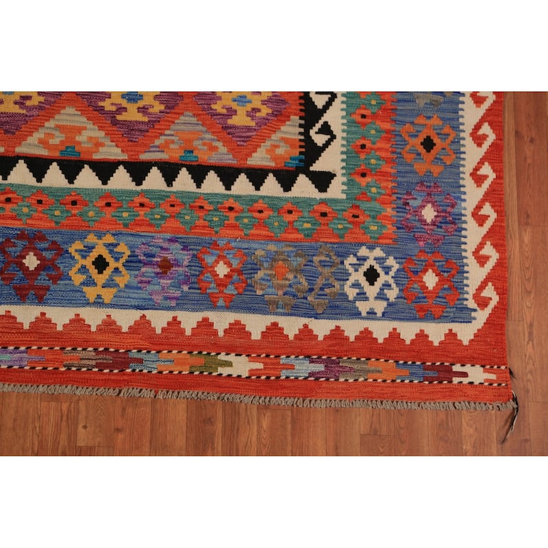 South Western Style Kilim Oriental Rug Flatweave Bedroom Wool Carpet - 8'4"x 9'9"