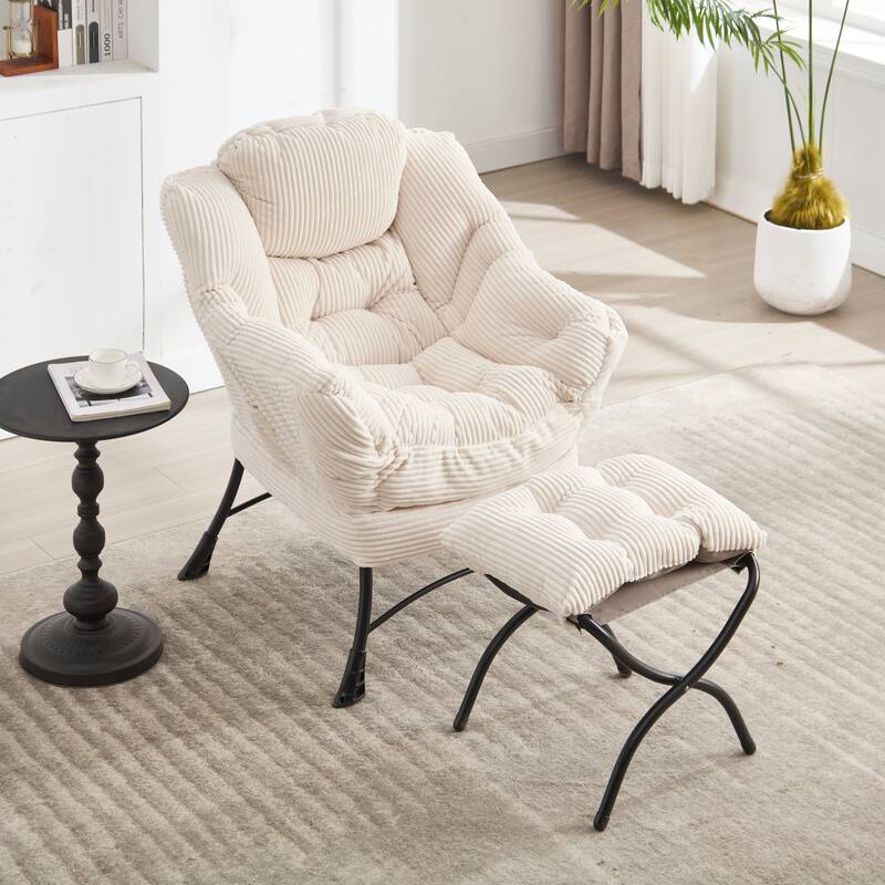 Lazy Chair Accent Chair with Ottoman