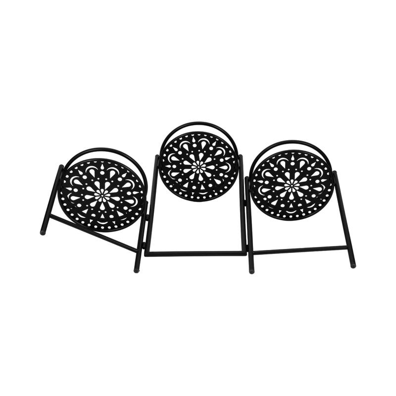 Sagebrook Home 22" Metal Folding 3Tier Plant Stand, Round, 22"H, Solid Color - 10" x 10" x 22"