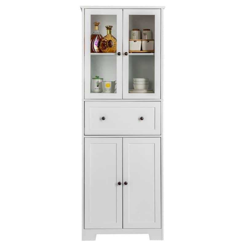 MDF White Bathroom Cabinet with 4 Doors