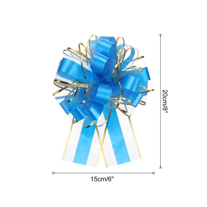 5pcs Large Big Pull Bow Gift Wrapping Bows Ribbon for Christmas - Light Blue - 6 Inch