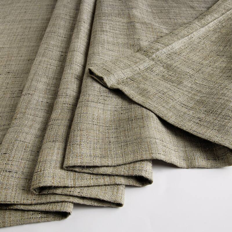 Exclusive Fabrics Raw Linen Weave Light Filtering Curtains for Bedroom & Living Room Curtains Pair - 2 Panel Drapes