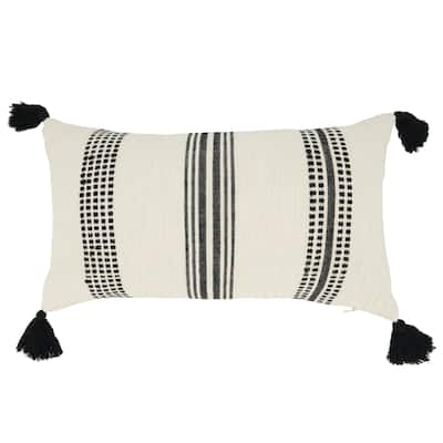 Playful Tassels Stripe Throw Pillow