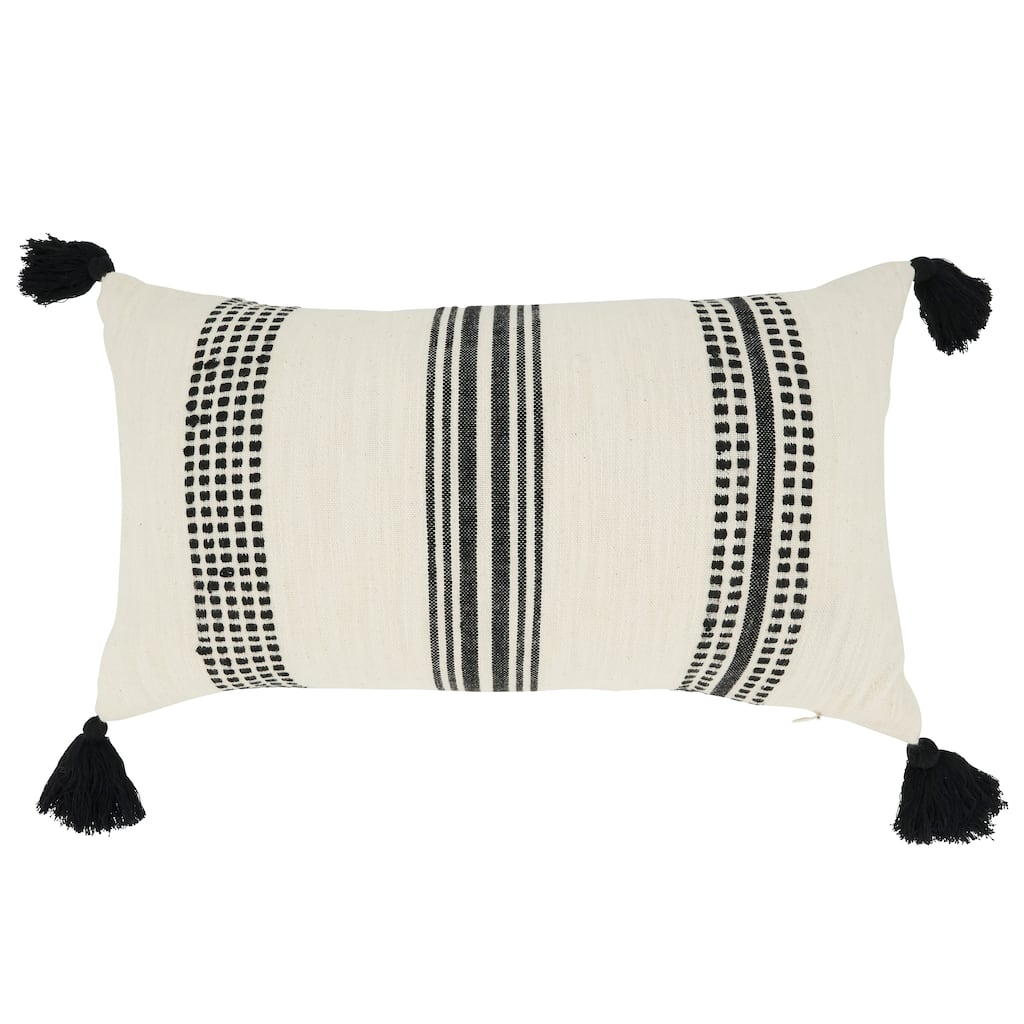 Playful Tassels Stripe Throw Pillow