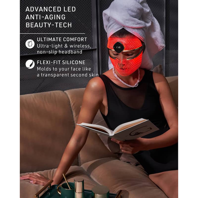 Foreo FAQ 202 Wireless Silicone LED Red Light-Therapy Face Mask Anti-aging Wrinkle Reduction