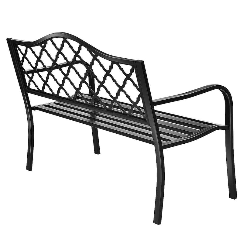 Costway 50'' Patio Garden Bench Loveseats Park Yard Furniture Decor