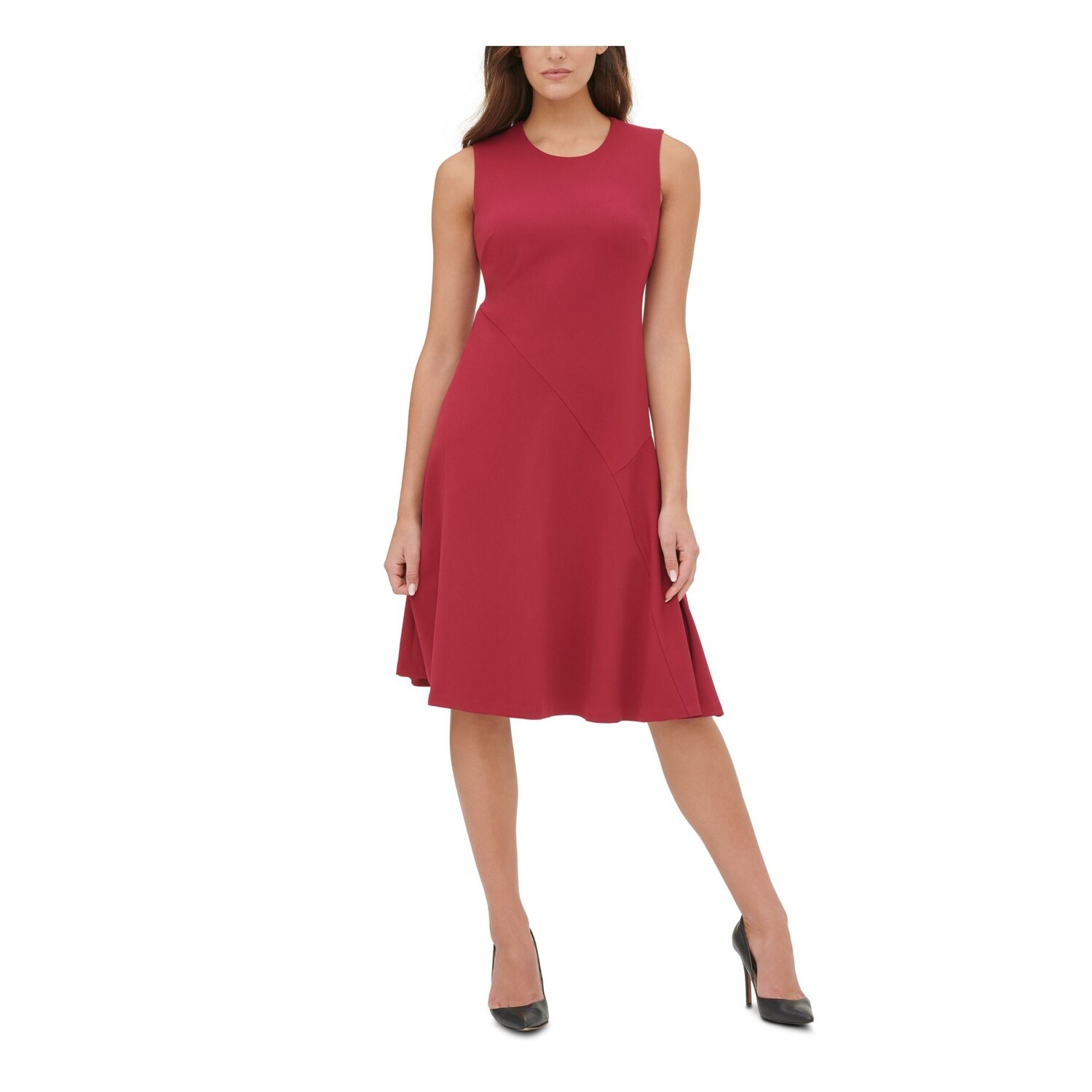 burgundy shift dress