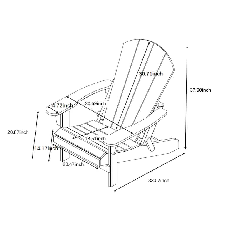 Hurley Folding Poly Adirondack Chair with Pull-out Ottoman (Set of 2)