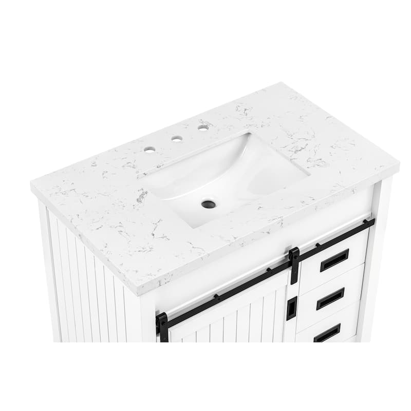 37'' Hanford Bathroom Vanity with Engineered Stone Top