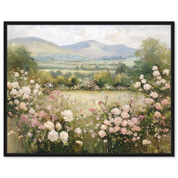 slide 2 of 34, Valley in Bloom Farmhouse Art Framed Canvas Print by Art Remedy Black - 20" x 16"