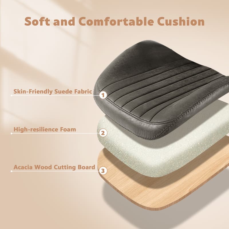 XIZZI Vintage Suede Fabric Office Chair with Armrests and Swivel Base