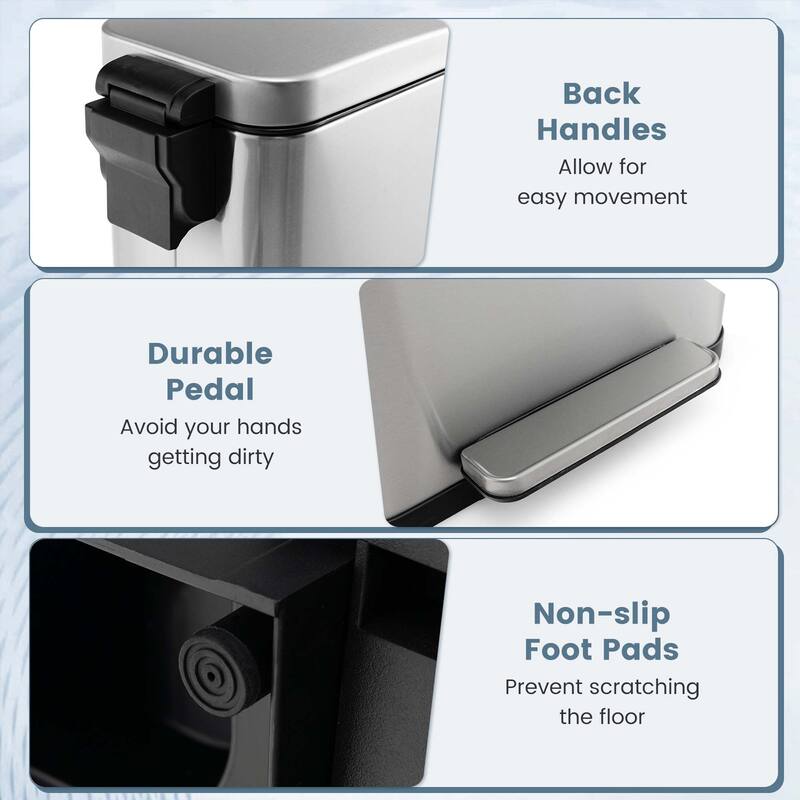 Costway 2 Pack Trash Can Combo Set with Step-on Pedal Removable Inner