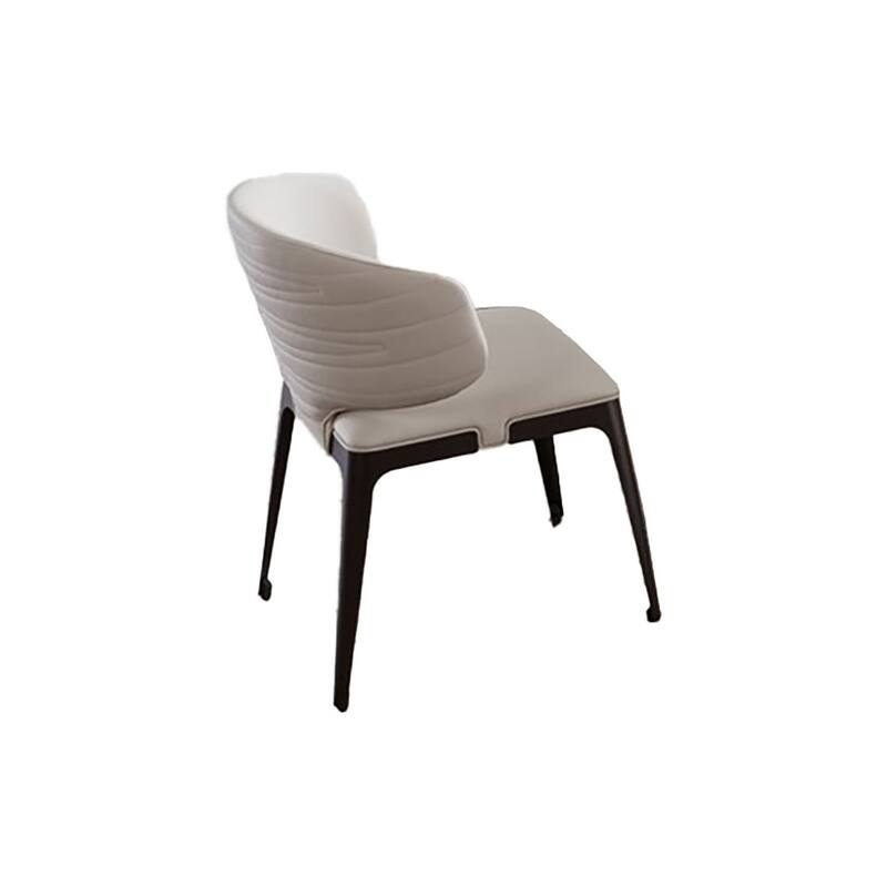Black/Beige Faux Leather Upholstered Metal Frame Dining Chair, Set of 2, Sturdy Dining Chair for Dining Rooms - 20.5