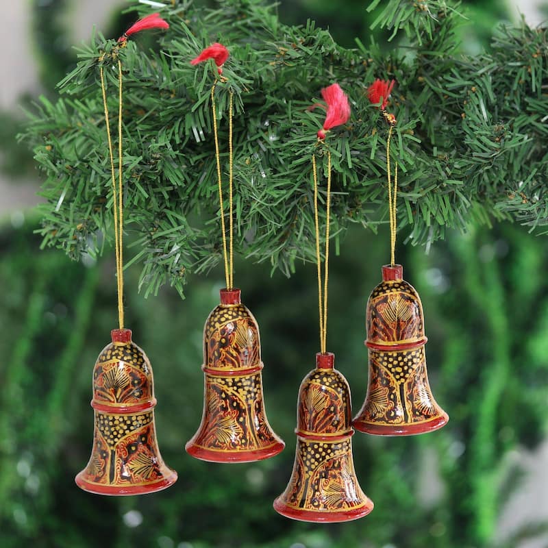 Novica Handmade Glorious Leaves Wood Ornaments (3 Inch) - 3.1" H x 2.2" D