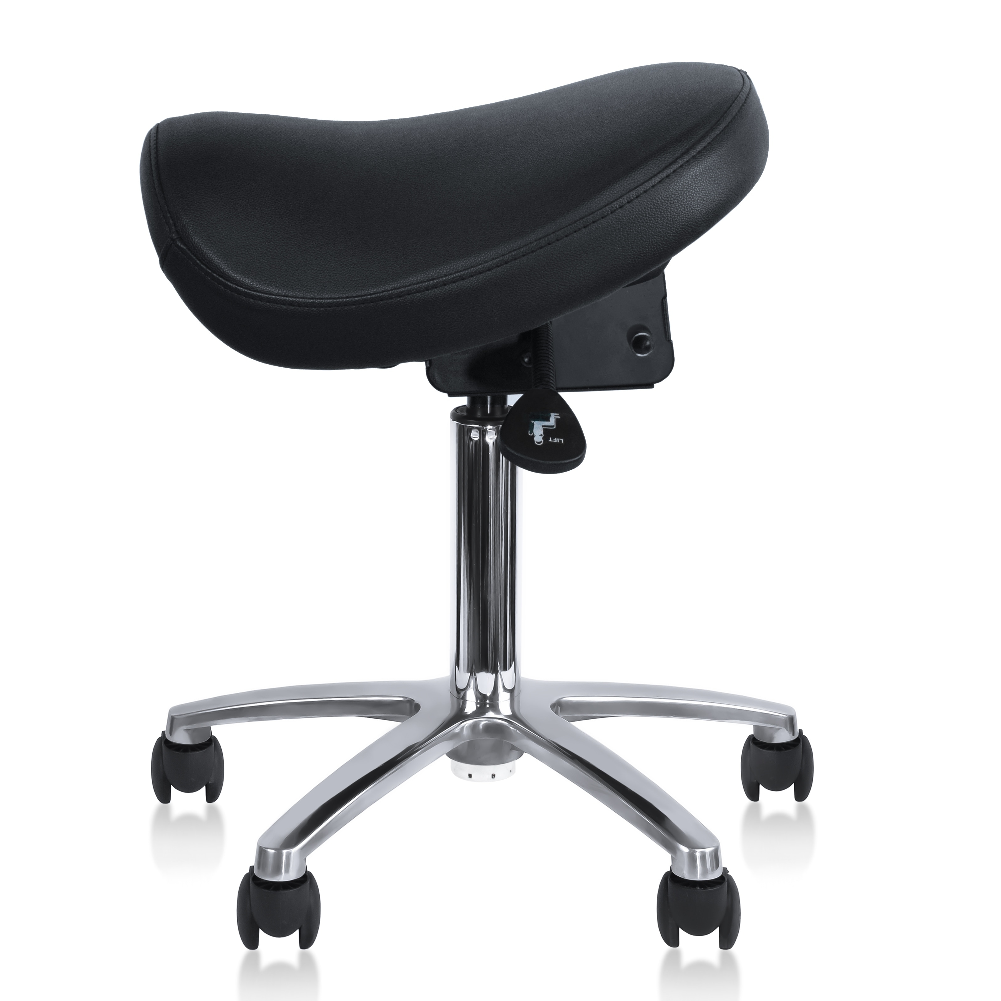 Global-Dental Standard Mobile Chair Saddle Chair Swivel Chair Doctors Stool PU Leather #80012