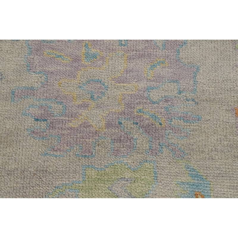 Oushak Indian Area Rug Handmade Transitional Grey Wool Carpet - 8'0"x 9'11"