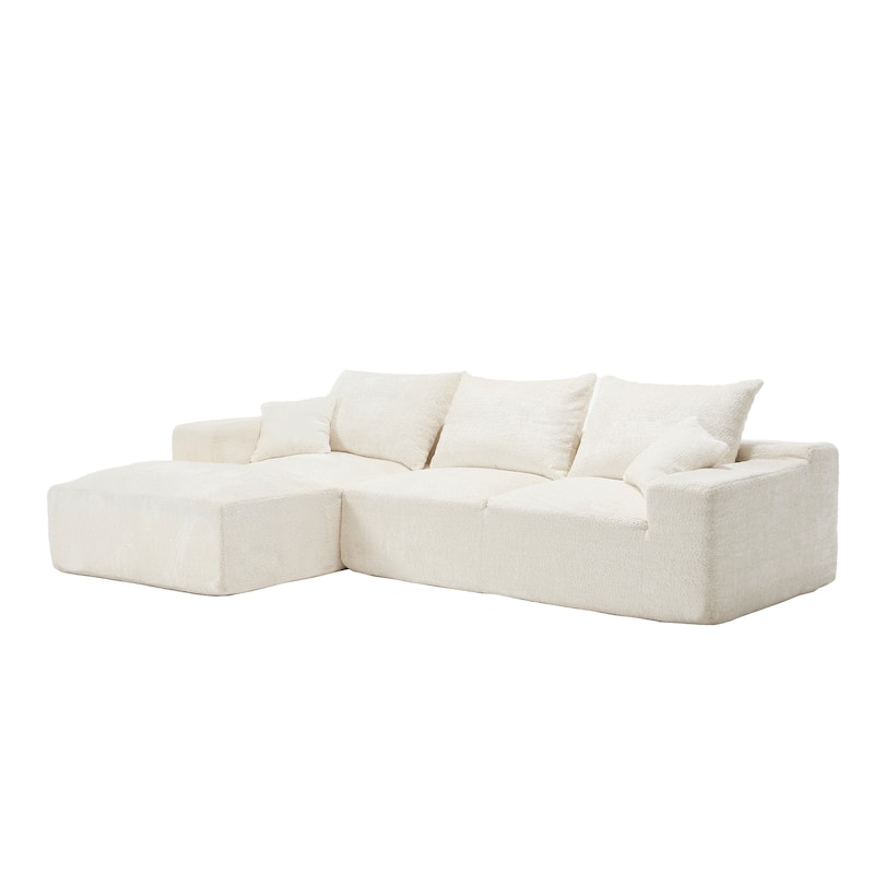 Stylish L-Shaped Sofa,Soft Fabric,Deep Seat and No Assembly