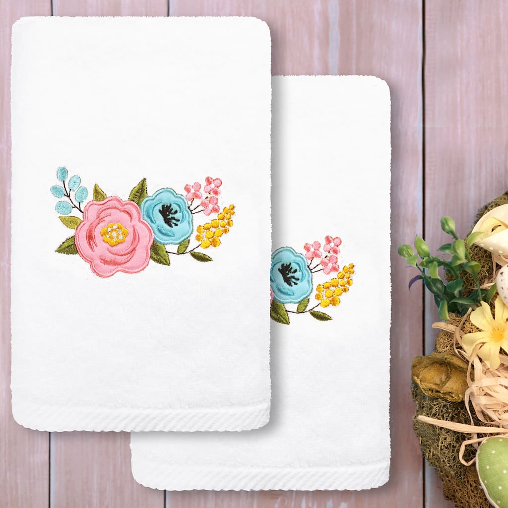 Authentic Hotel and Spa Primavera - Embroidered Luxury 100% Turkish Cotton Hand Towels (Set of 2)