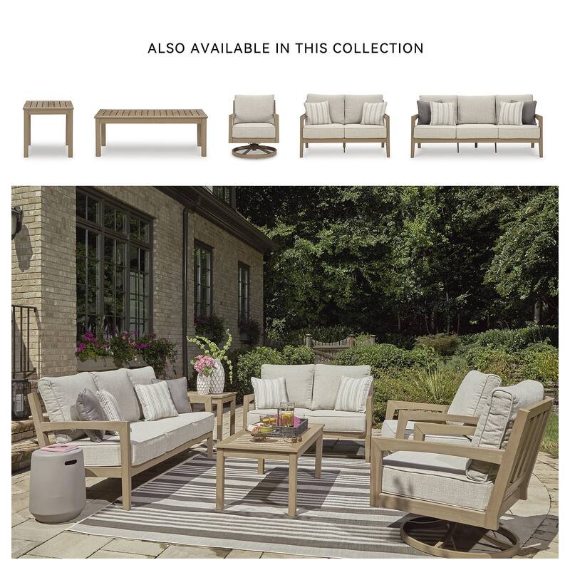 Signature Design by Ashley Hallow Creek Driftwood Outdoor End Table - 23.5" W x 23.5" D x 24" H