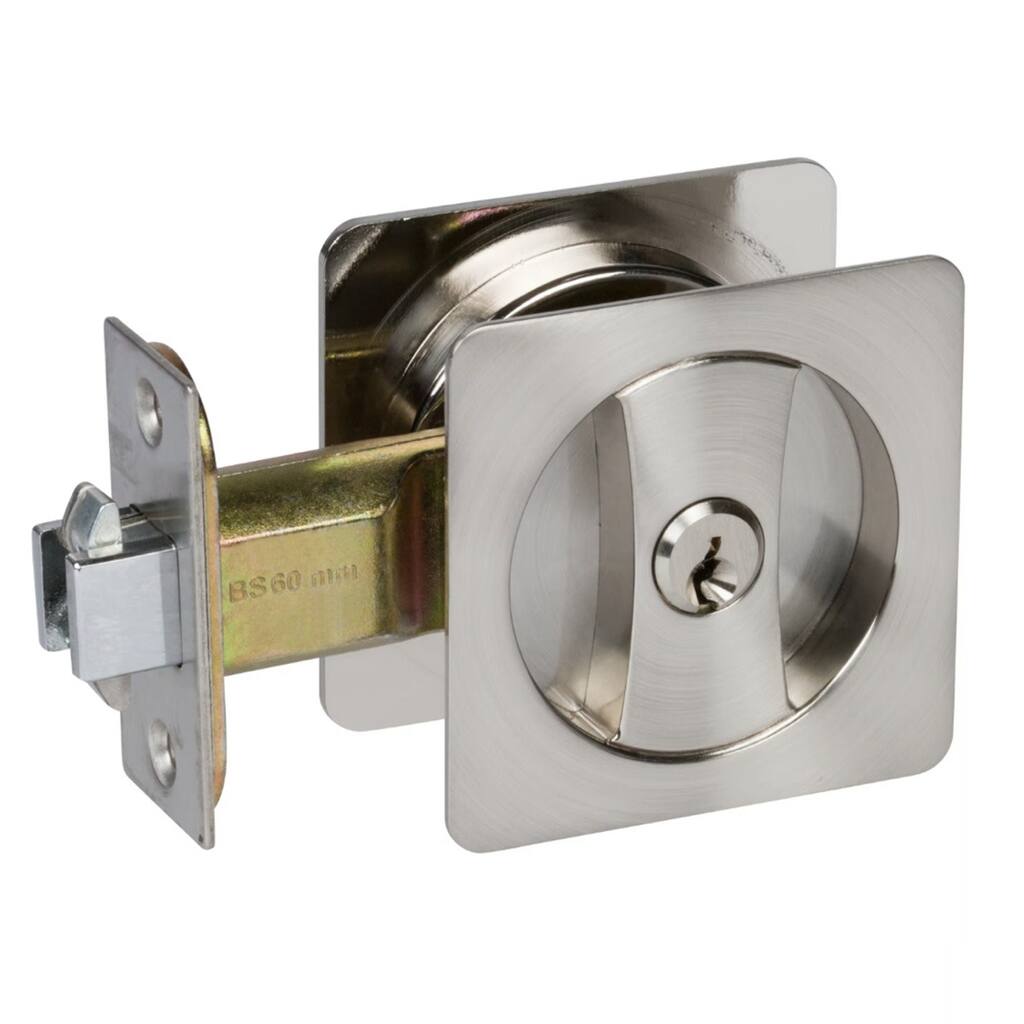 Delaney 370009 Contemporary Square Keyed Entry Pocket Door Lock