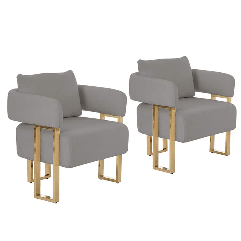 Modern decorative chair, living room side chair with gold metal legs, no wheels, suitable for dressing area, reception room