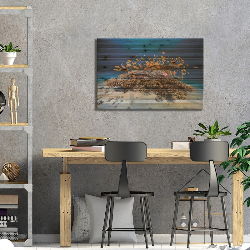 Marine Life Print On Wood by Barathieu Gabriel - Multi-Color