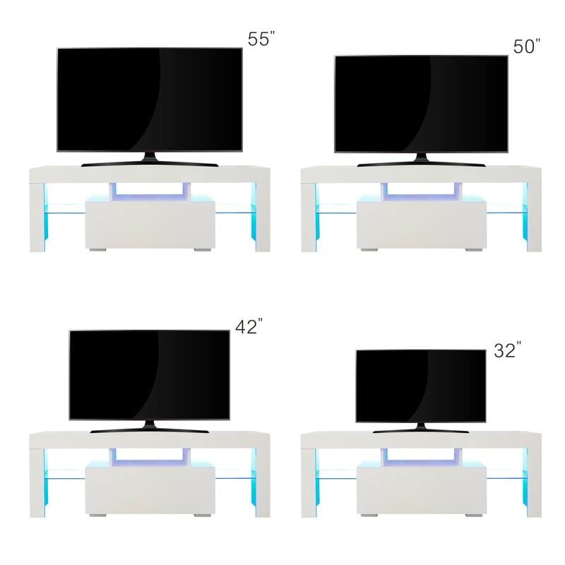 Entertainment TV Stand, Large TV Stand TV Base Stand with LED Light TV Cabinet