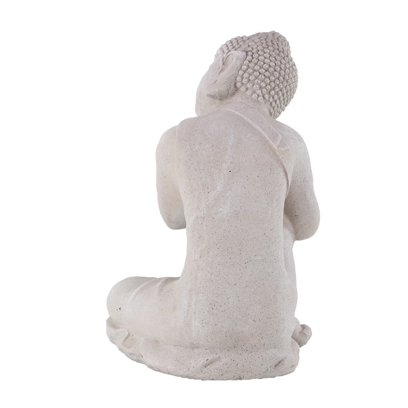 Magnesium Oxide Buddha Indoor Outdoor Meditating Garden Sculpture - Gray - Roche River Decor