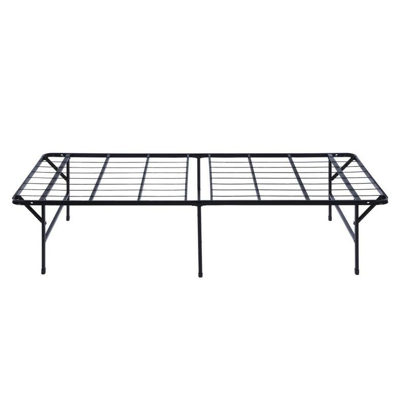 Low Profile Bed, Foldable Metal Frame, Black