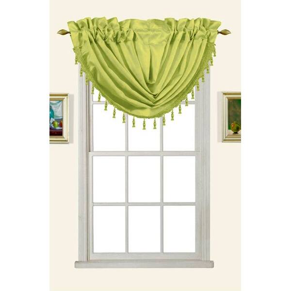 Unique lime green window valance Melanie Faux Silk Rod Pocket Waterfall Valance With Tassels Lime Green 58x37 Overstock 20113025 Unique lime green window valance Melanie Faux Silk Rod Pocket Waterfall Valance With Tassels Lime Green 58x37 Overstock 20113025