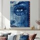 preview thumbnail 1 of 4, Designart "Blue Boho Woman Portrait III" Woman Boho Canvas Wall Art - Modern Wall Decor Art Blue Wall Art Print