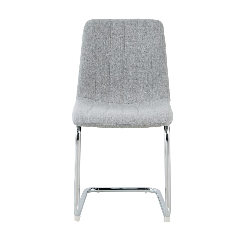 Modern Dining Chairs Set of 4, Bedroom Vanity Chair, Kitchen Breakfast Chairs, Upholstered Dining Chairs with Silver Metal Leg