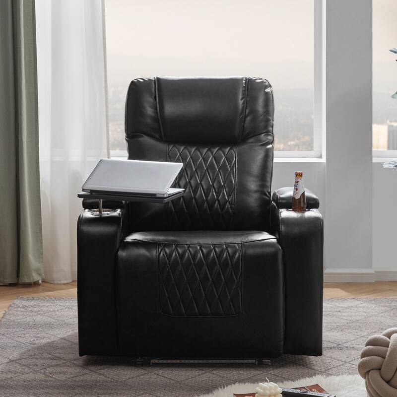 Nestfair Power Motion Recliner with 2 Cup Holders and 360° Swivel Tray Table