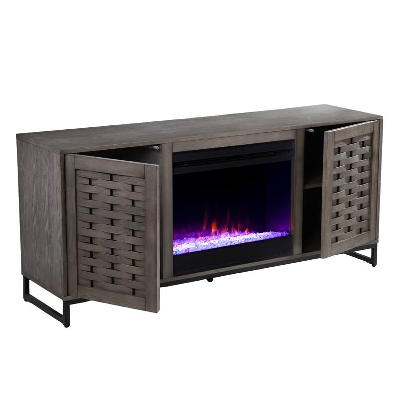 SEI Furniture Akehurst Electric Fireplace TV Stand with Media Storage