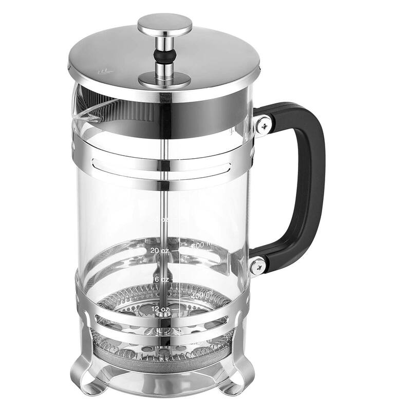 Large 34oz Glass French Press with Stainless Steel Filter - 6.69 x 4.13 x 8.46 inch