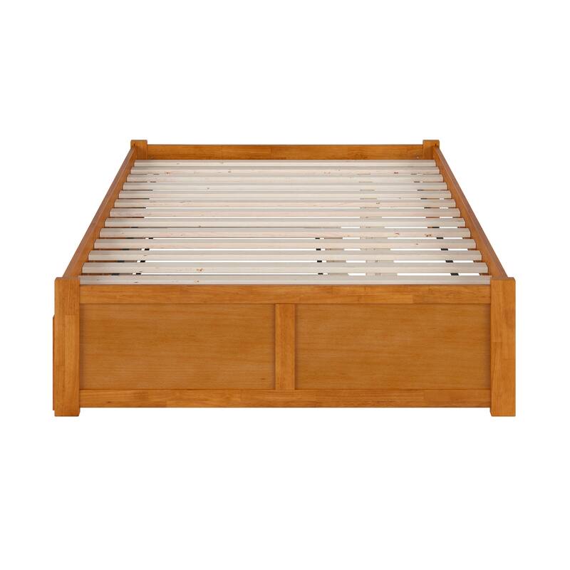 Concord Platform Bed with Footboard and Twin Trundle Bed
