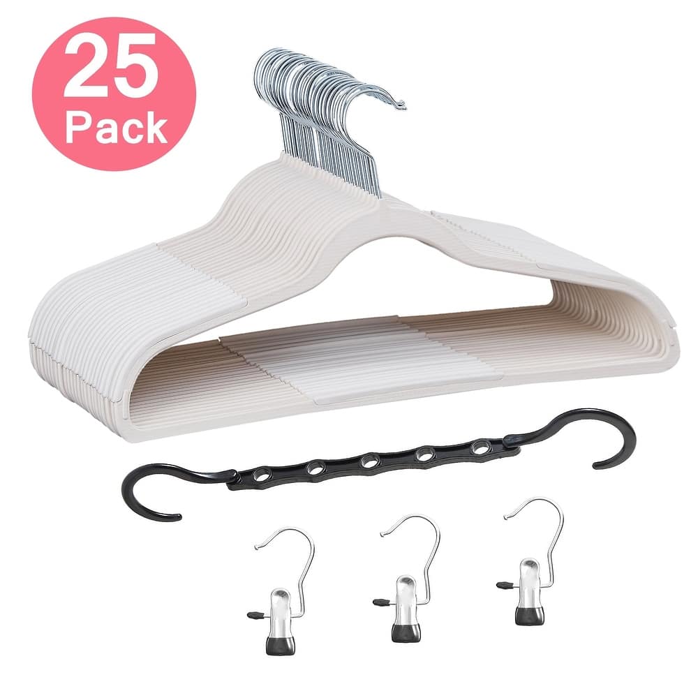 VECELO Wet and Dry Adult Hangers Holds Up To 10 Lbs, Clothes Hangers(25/50 Packs Option)