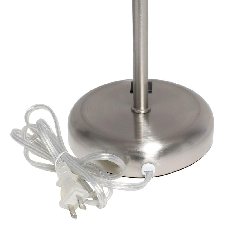 White Stick Lamp with USB charging port and Fabric Shade