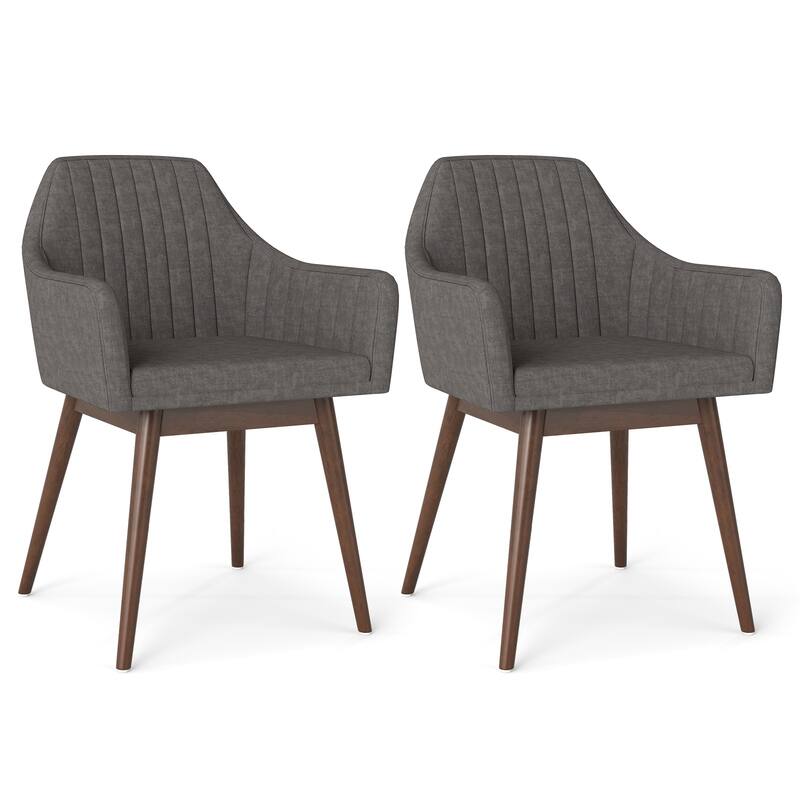 Gymax Set of 4 Dining Chairs Upholstered Kitchen Table Chairs w/ Solid
