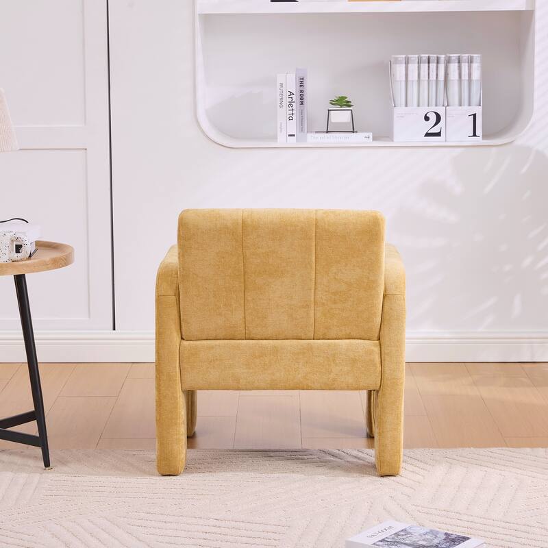 Modern Minimalist Casual Single Armchair Living Room, Bedroom, Office Area Upholstered Chair Comfortable Padded Armchair