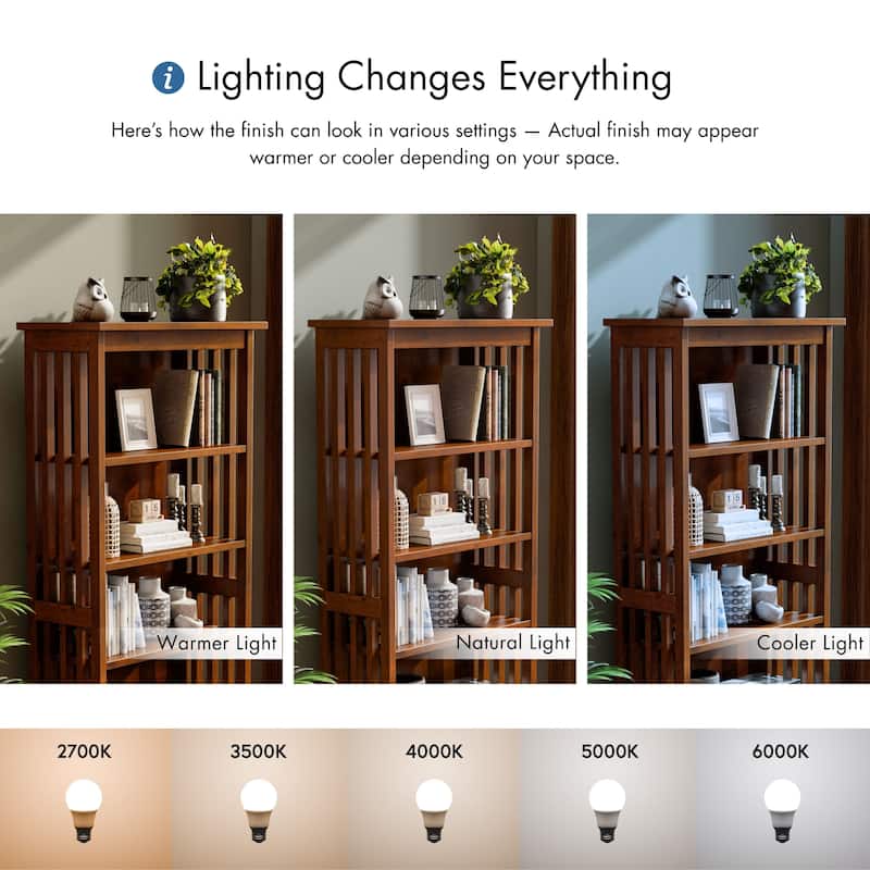 Till Contemporary Oak Solid Wood 5-Open Shelf Media Shelf by Furniture of America