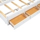 preview thumbnail 12 of 22, Full Size Platform Bed Frame with Trundle, Storage Drawers, USB Ports, and Shelves for Bedroom, Easy to Assemble, White