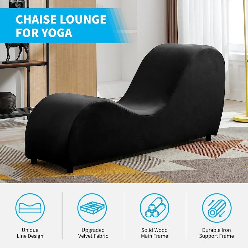 Mixoy Curved Chaise Lounge Yoga Chair for Stretching Relaxing Exercising - 60.6*18.1*27.6